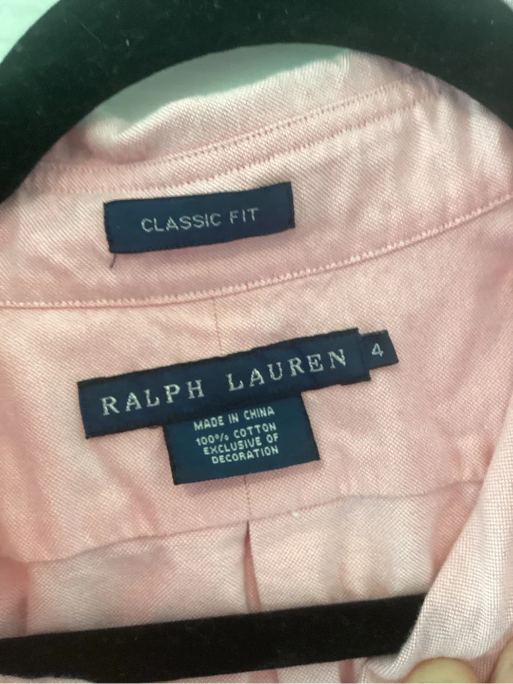 Ralph Lauren Light Pink kids Oxford Button-Down Shirt 4 EUC